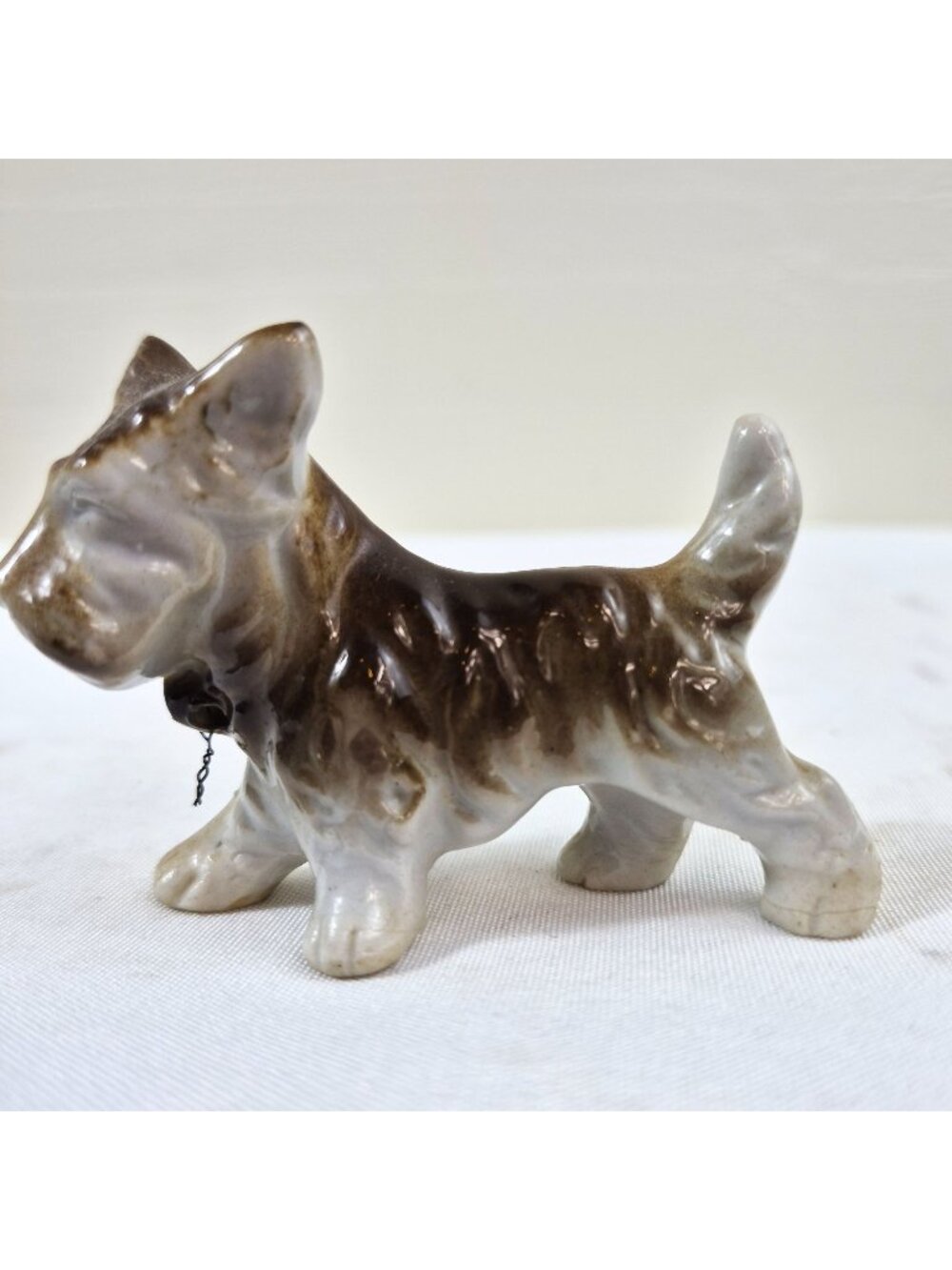 Vintage Japan Scottish Terrier Dog Ceramic Scottie Figurine Brown White